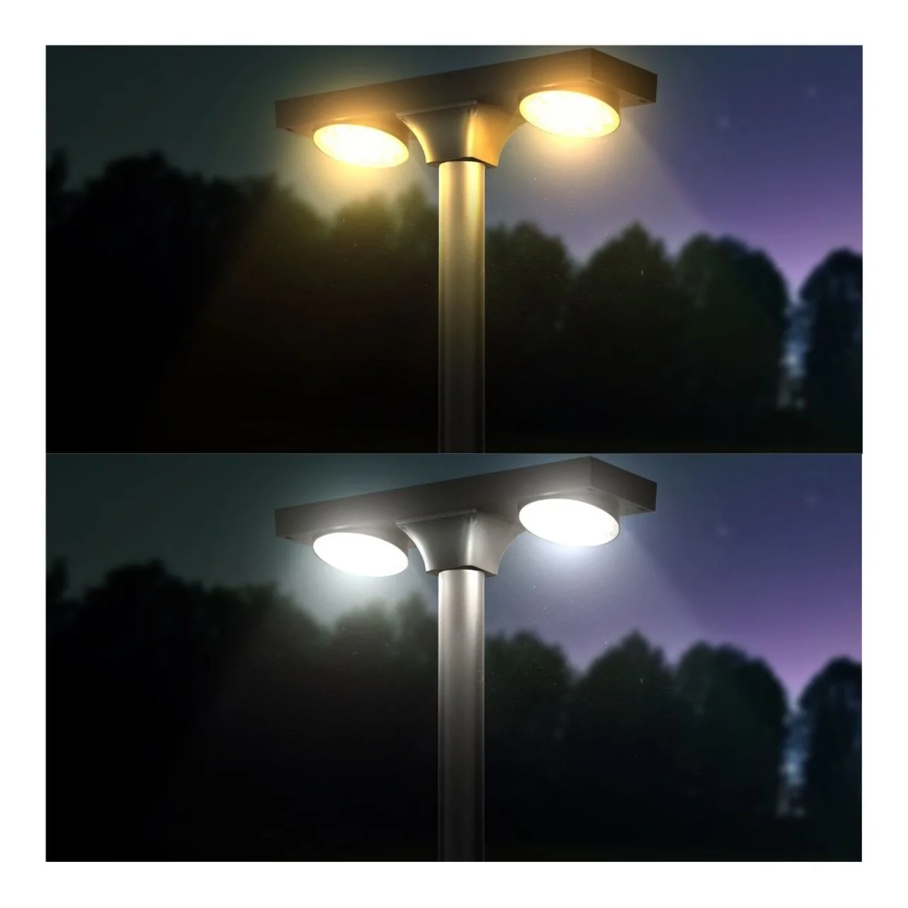 Solar LED Dual Head Post Top Area Light - Dual Color Temperature - LumeGen - Image 6