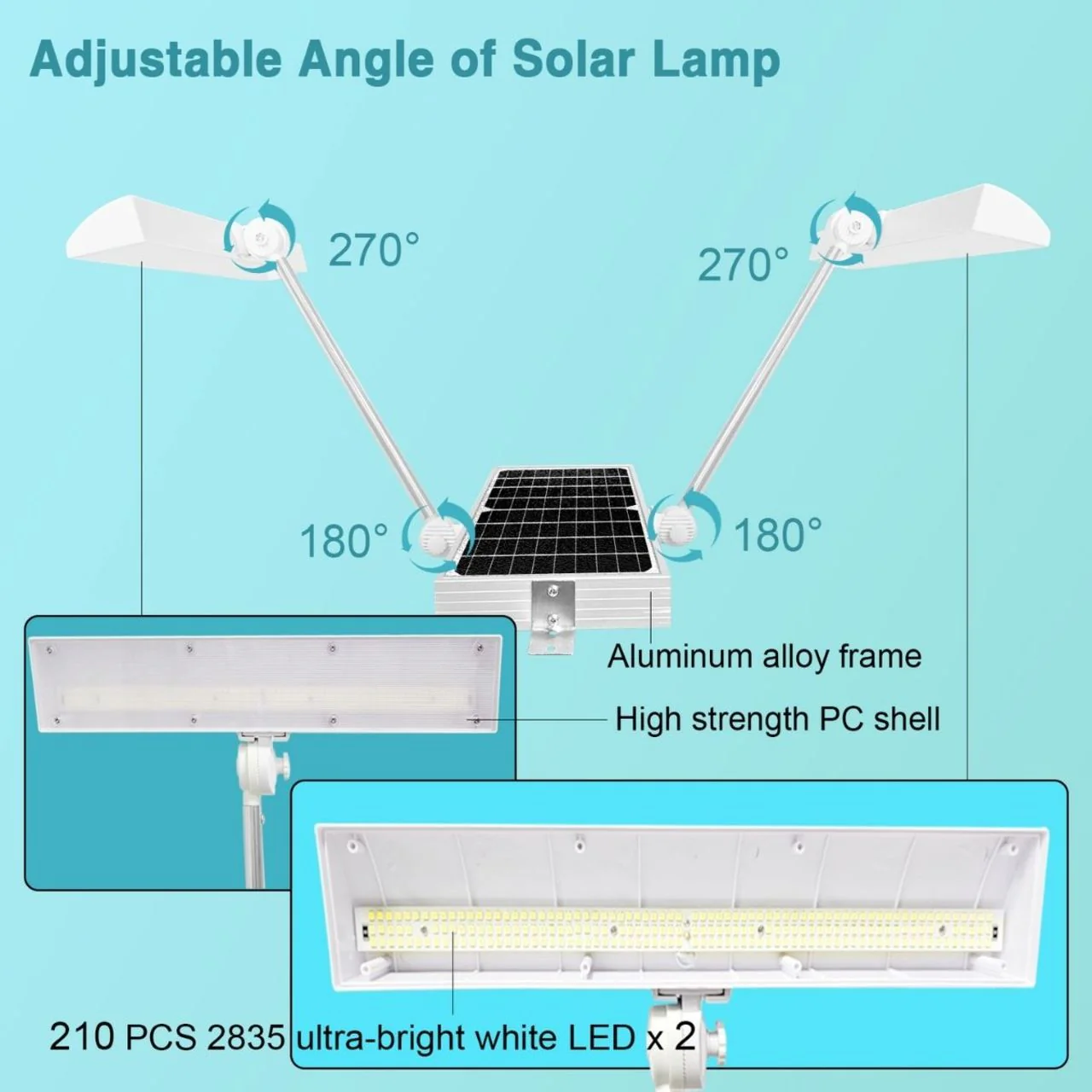 Solar LED Dual Head Sign Light - 420 LEDs - LumeGen - Image 5