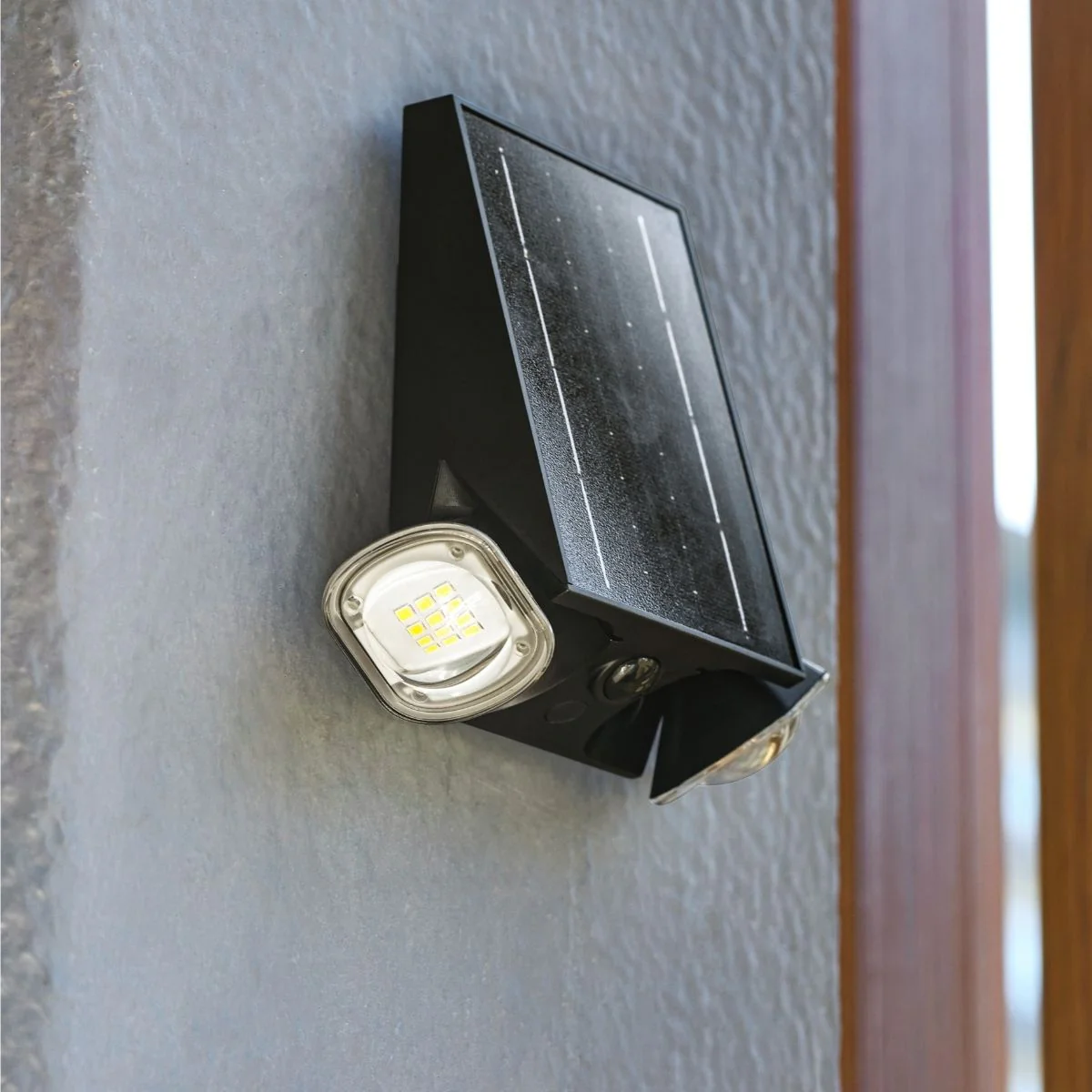 Solar LED Dual Head Wall Light - 400 Lumens per Head - 4000K - Black Finish - LumeGen - Image 12