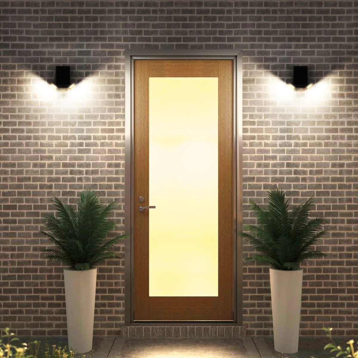 Solar LED Dual Head Wall Light - 400 Lumens per Head - 4000K - Black Finish - LumeGen - Image 16