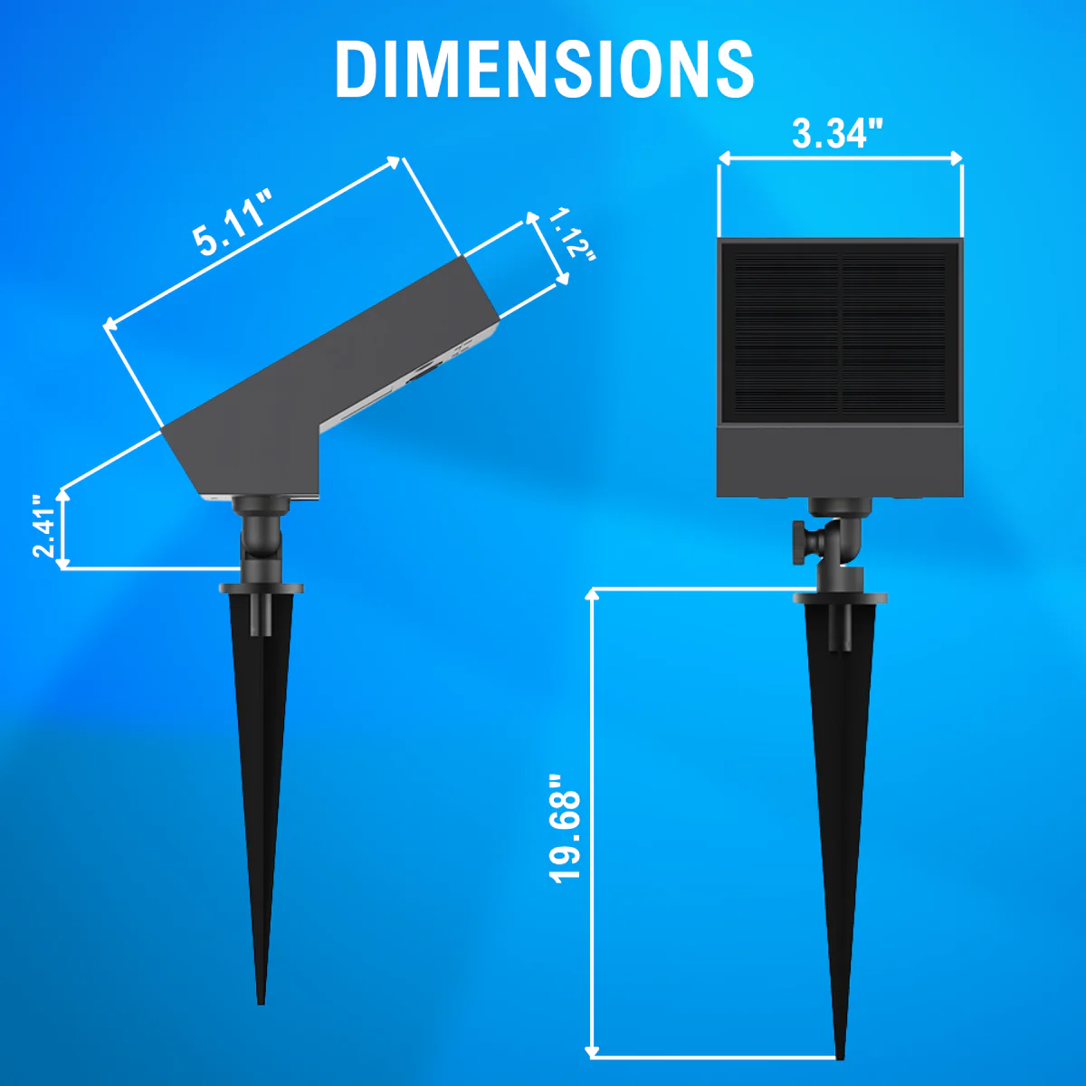 Solar LED Flag or Pathway Spot Light - 500 Lumens - 3000K - Black Finish - LumeGen - Image 3
