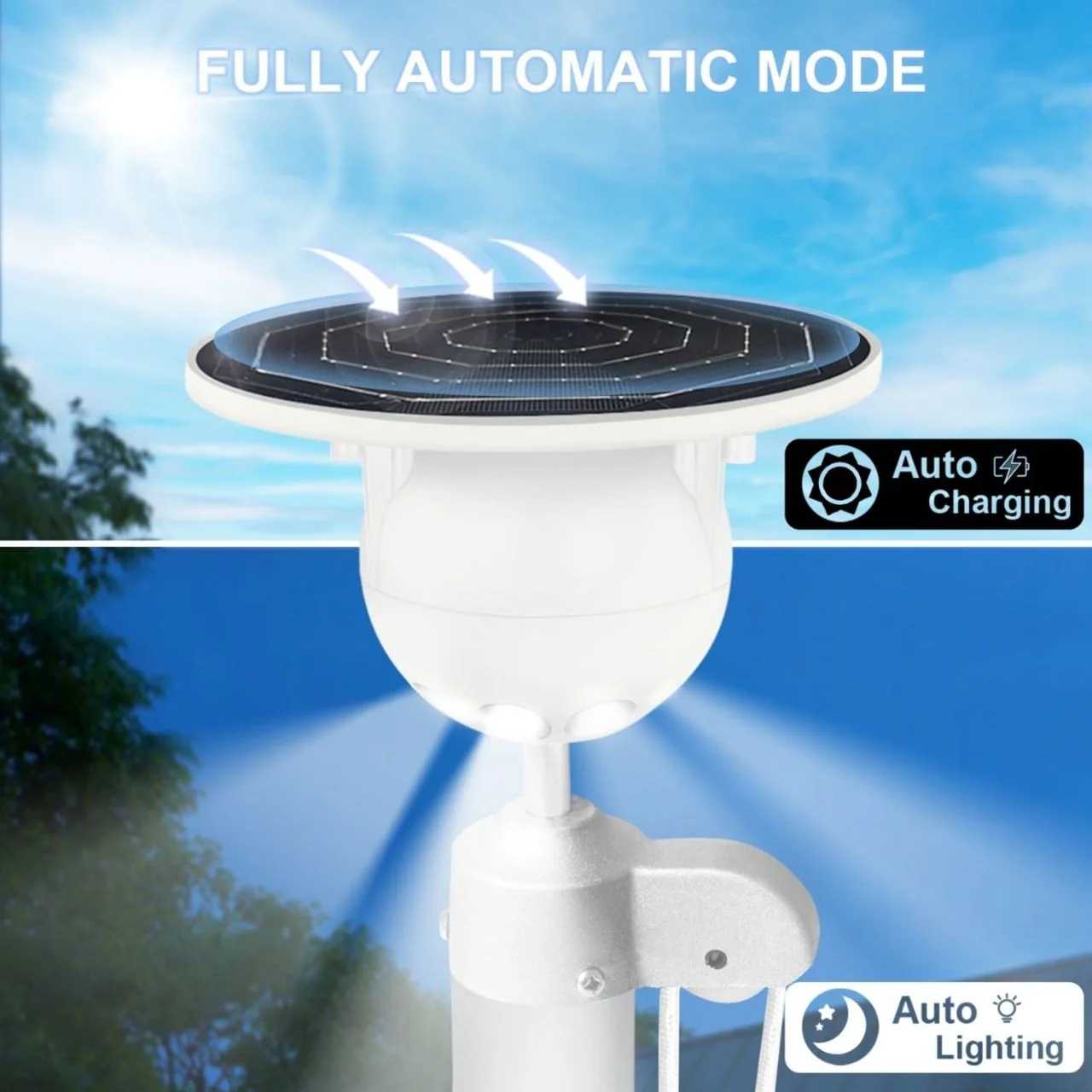 Solar LED Flag Pole Ball Topper Light - 10 LEDs - White/Black/Gold/Silver Finish - Image 24