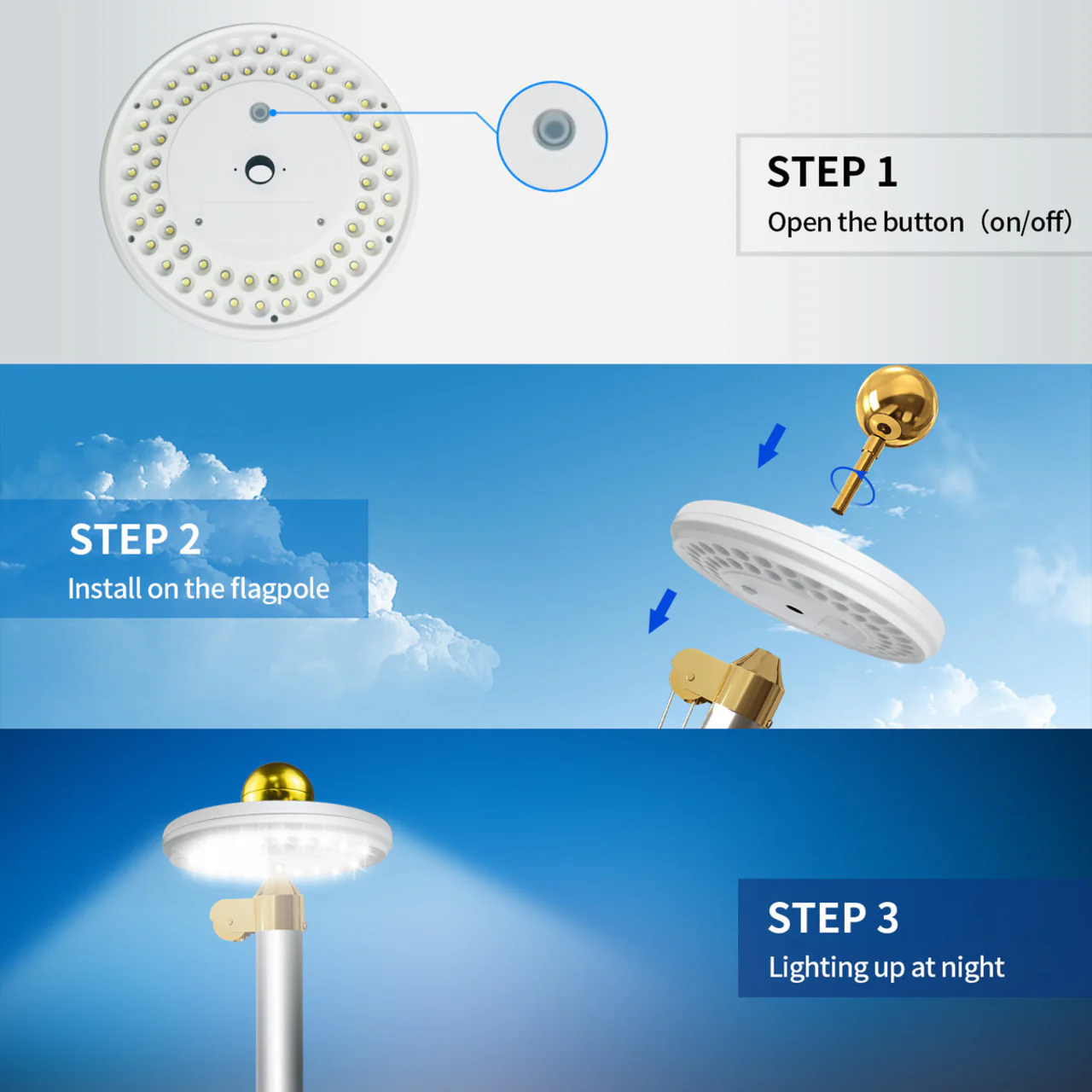Solar LED Flagtop Pole Light - 420 Lumens - LumeGen - Image 6