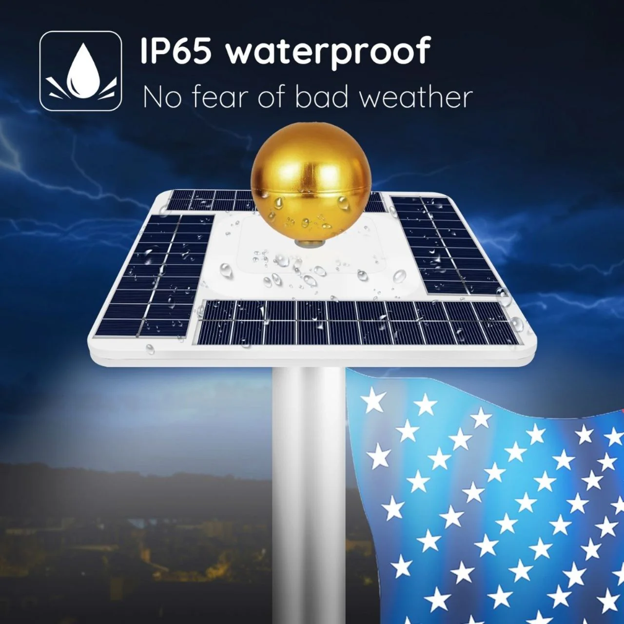 Solar LED Square Flagtop Pole Light - 680 Lumens - 320 LEDs - LumeGen - Image 3
