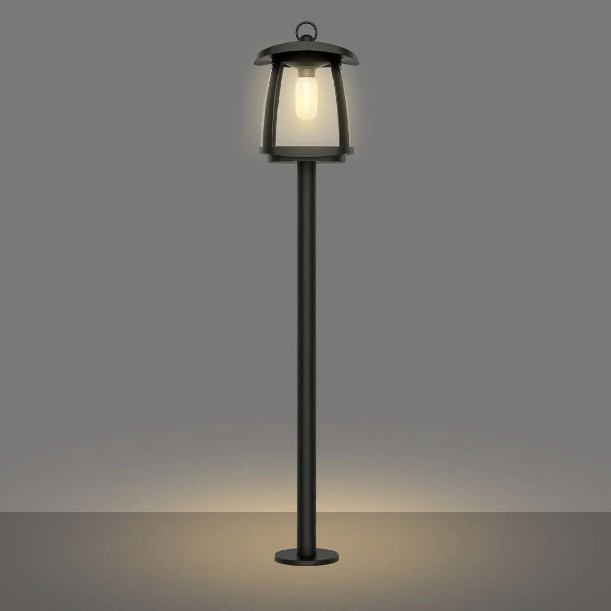 Solar LED Garden Lantern Post Light with Post - Black Finish - 4000K - LumeGen - Image 9