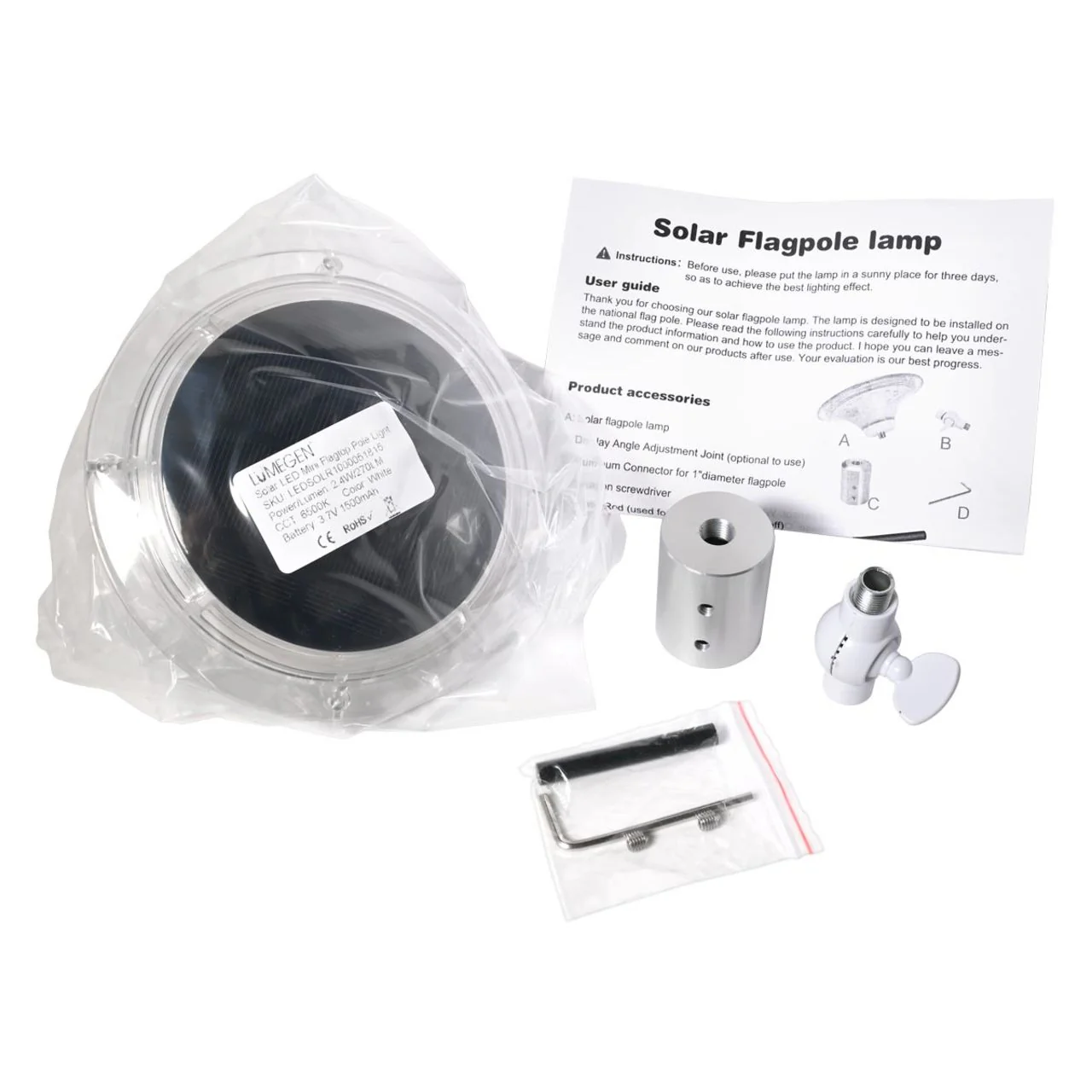 Solar LED Mini Flagtop Pole Light - 270 Lumens - LumeGen - Image 12