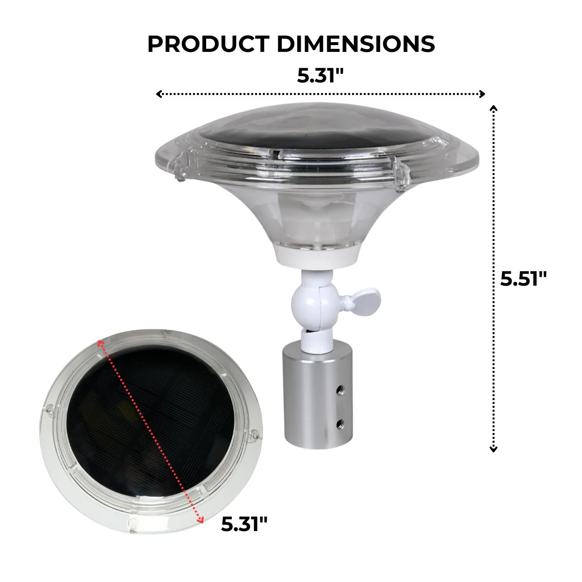 Solar LED Mini Flagtop Pole Light - 270 Lumens - LumeGen - Image 3