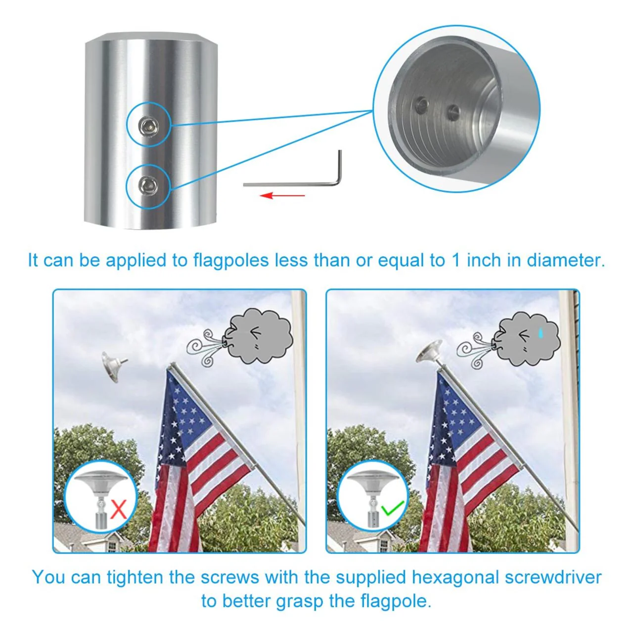 Solar LED Mini Flagtop Pole Light - 270 Lumens - LumeGen - Image 6