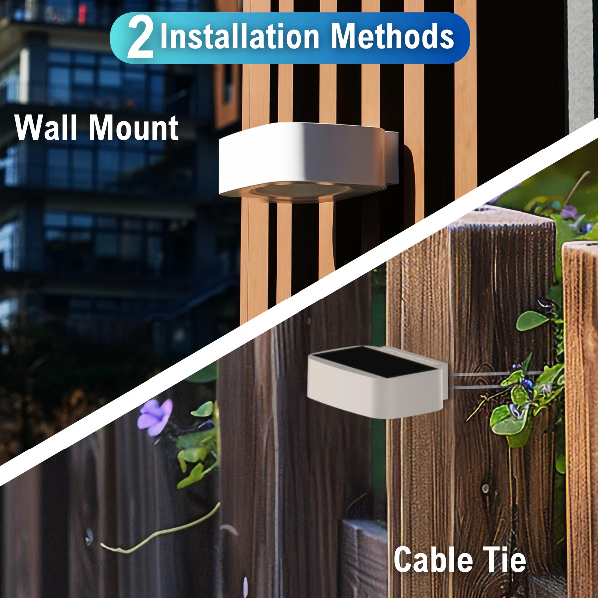 Solar LED Mini Up/Down Wall Light - White Finish - 4000K - LumeGen - Image 16