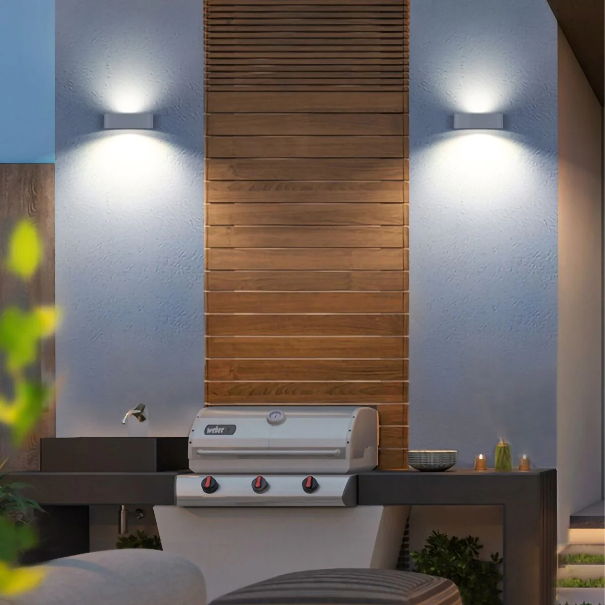 Solar LED Mini Up/Down Wall Light - White Finish - 4000K - LumeGen - Image 8