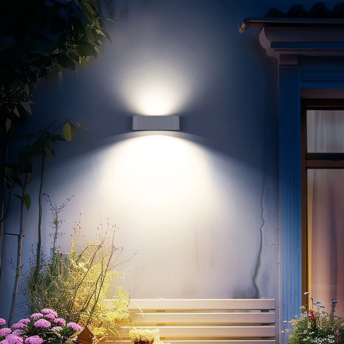 Solar LED Mini Up/Down Wall Light - White Finish - 4000K - LumeGen - Image 9