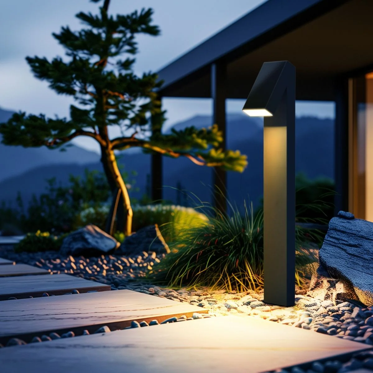 Solar LED Pathway Bollard Light - 500 Lumens - 3000K - Black Finish - LumeGen - Image 14