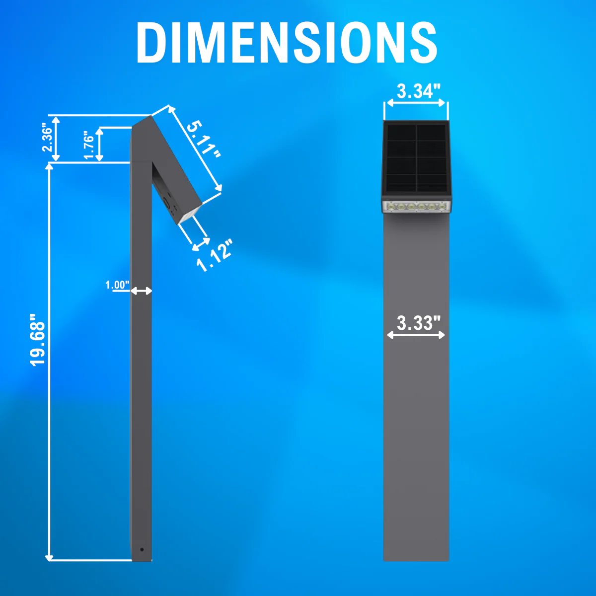 Solar LED Pathway Bollard Light - 500 Lumens - 3000K - Black Finish - LumeGen - Image 4
