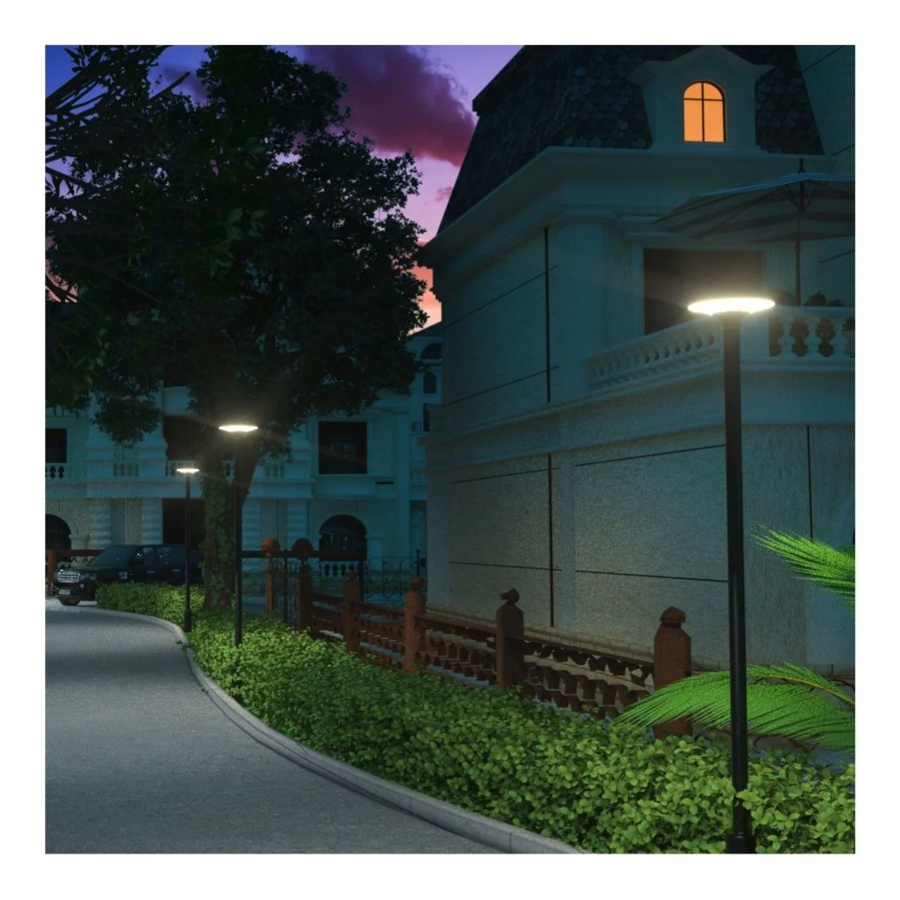 Solar LED Round Post Top Area Light - 2100 Lumens - Dual Color Temperatures - LumeGen - Image 13