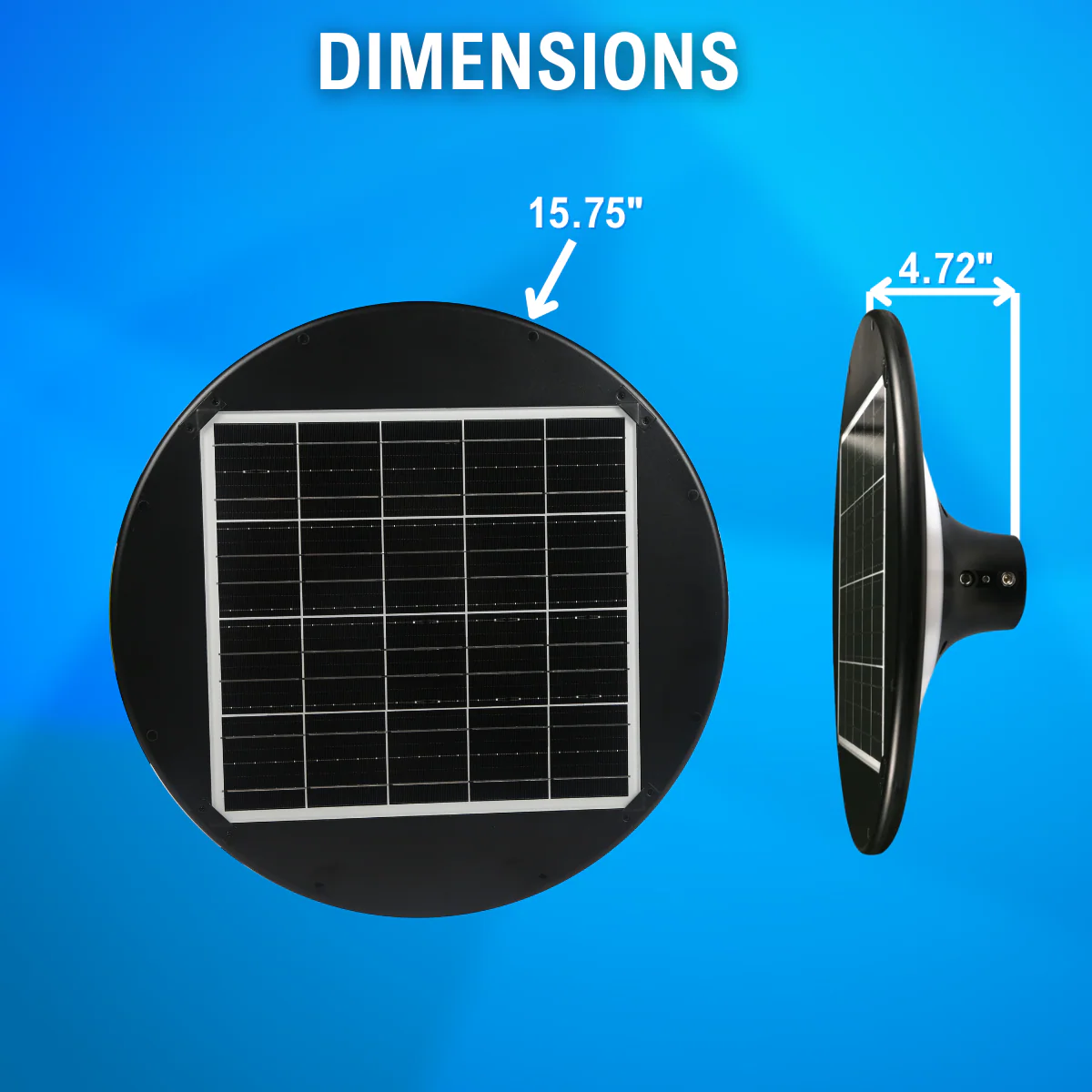 Solar LED Round Post Top Area Light - 2100 Lumens - Dual Color Temperatures - LumeGen - Image 7