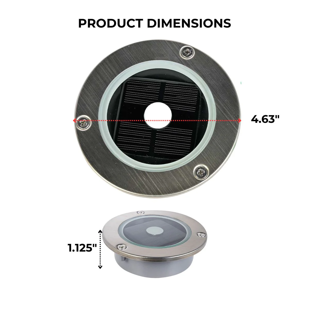 LED Solar Round Deck Light for outdoor driveway, garden, path, patio, or lawn - LumeGen - Image 3