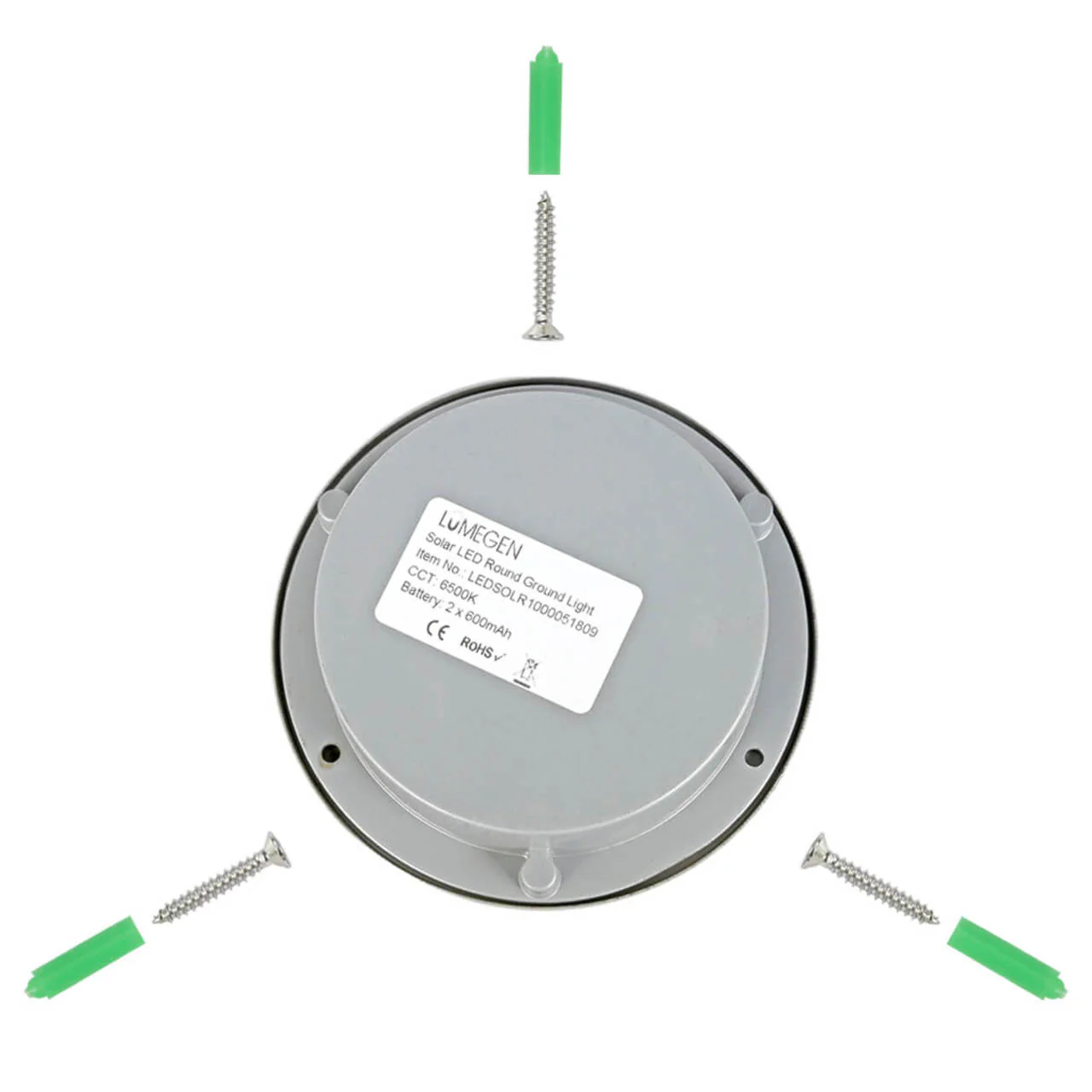 LED Solar Round Deck Light for outdoor driveway, garden, path, patio, or lawn - LumeGen - Image 5
