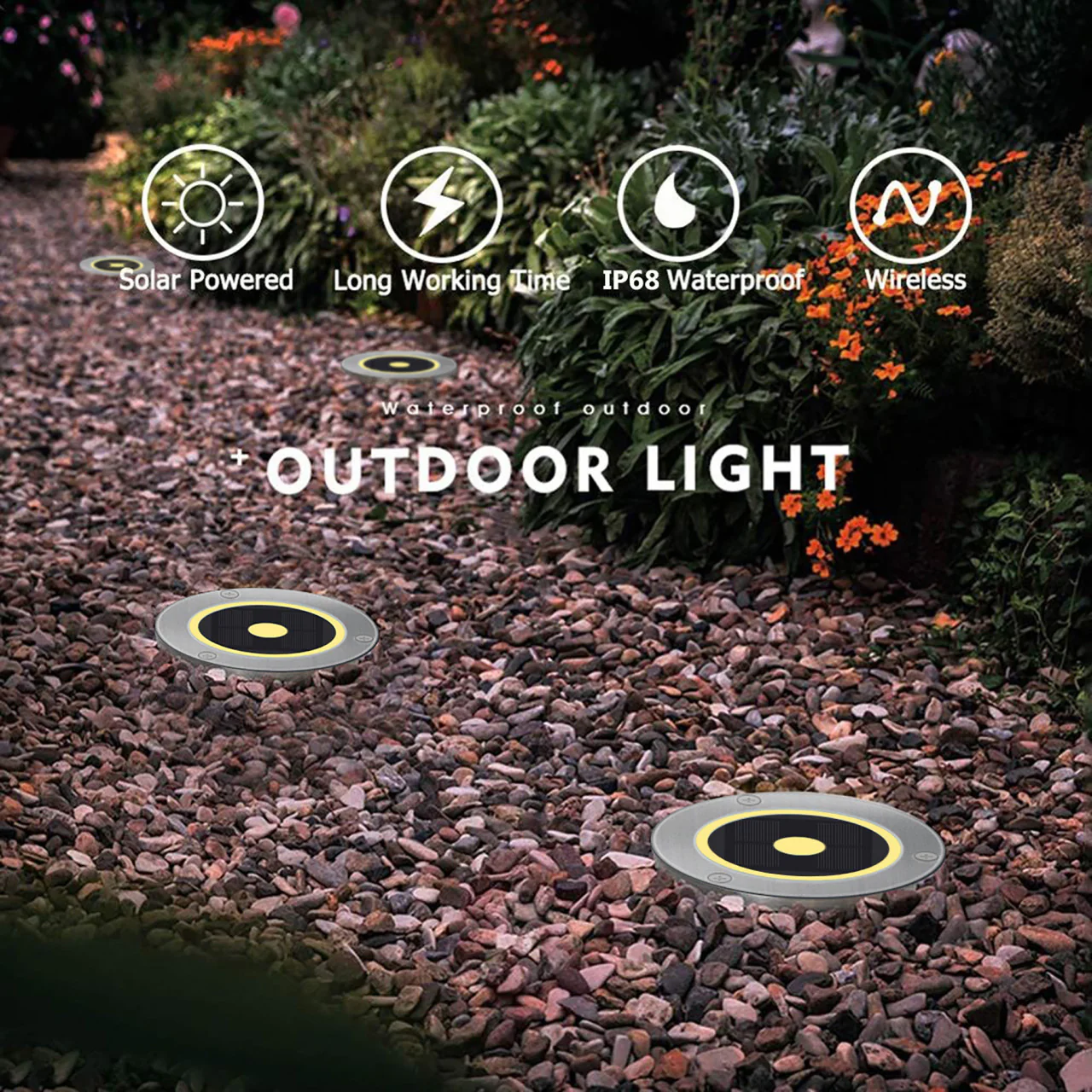 LED Solar Round Deck Light for outdoor driveway, garden, path, patio, or lawn - LumeGen - Image 8