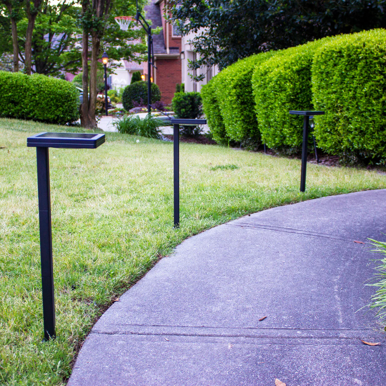 Solar LED Square Path Light - 80 Lumens - 2700K - Black Finish - Gama Sonic - Image 5