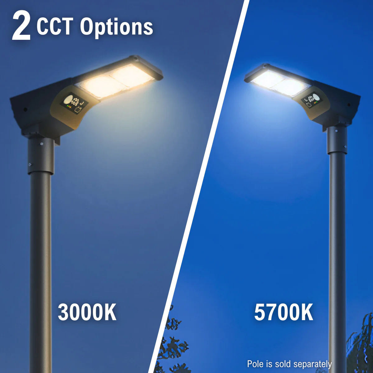 Solar LED Street Area Light - Wall or Pole Mount - 6000 Lumens - Dual Color Temperatures - LumeGen - Image 16