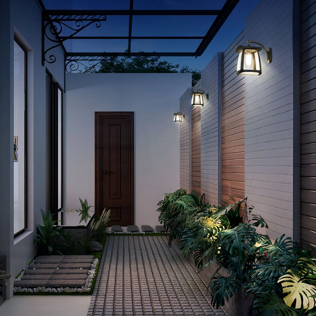 Solar LED Garden Lantern Wall Light - Black Finish - 4000K - LumeGen - Image 10