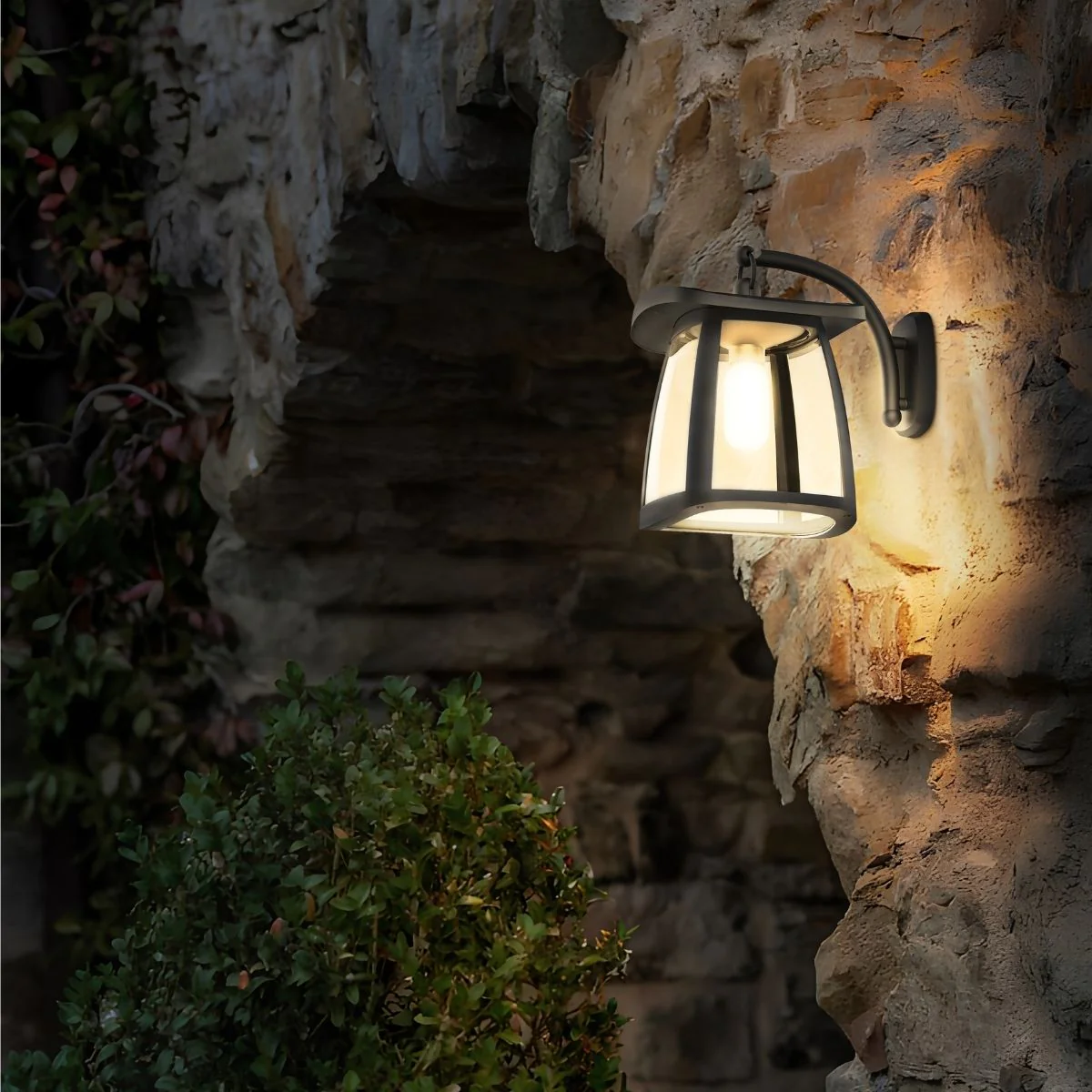 Solar LED Garden Lantern Wall Light - Black Finish - 4000K - LumeGen - Image 11