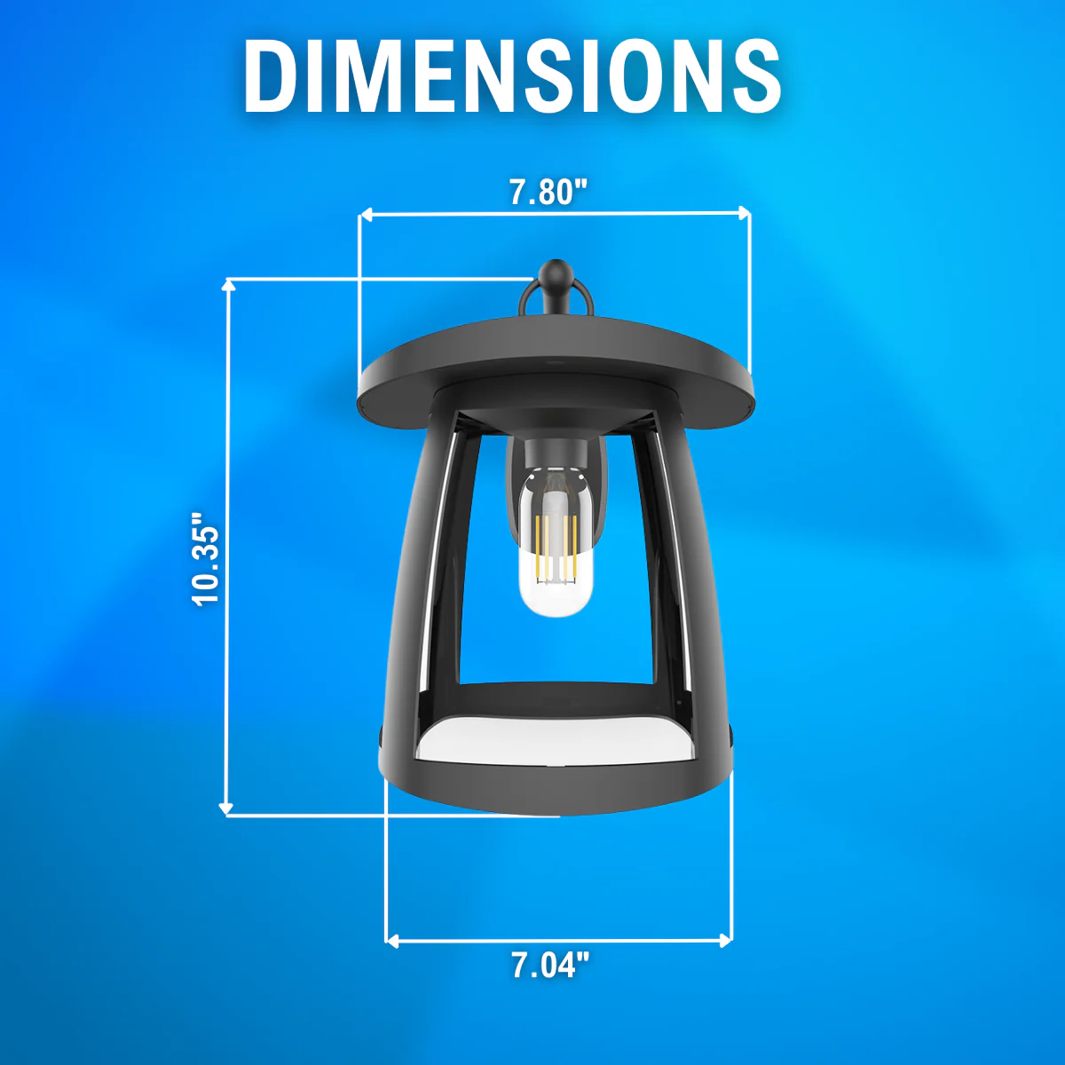 Solar LED Garden Lantern Wall Light - Black Finish - 4000K - LumeGen - Image 4