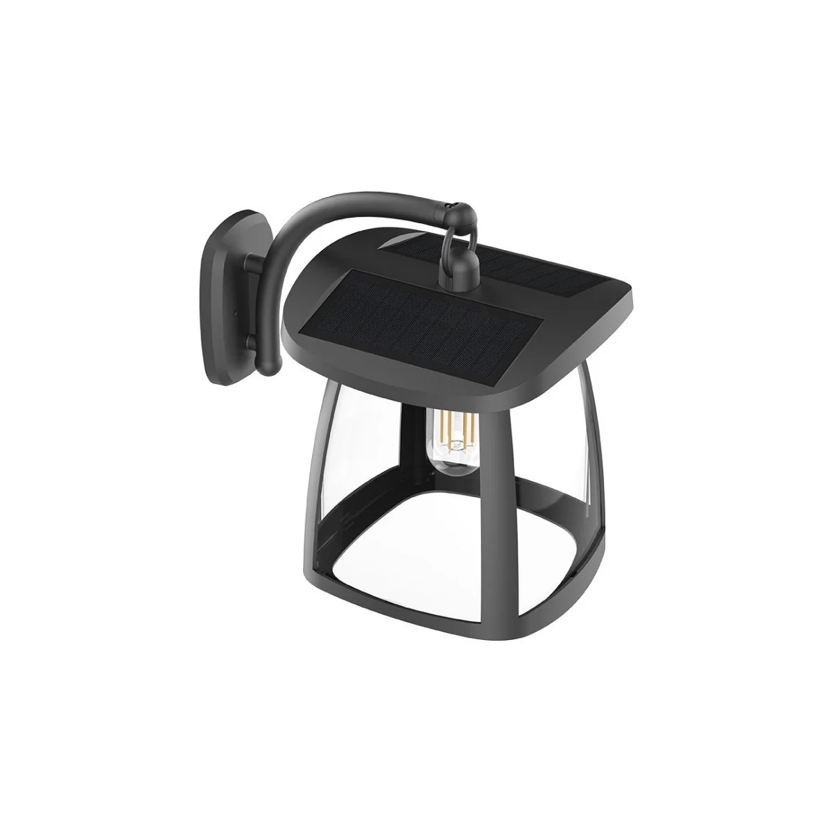 Solar LED Garden Lantern Wall Light - Black Finish - 4000K - LumeGen - Image 7