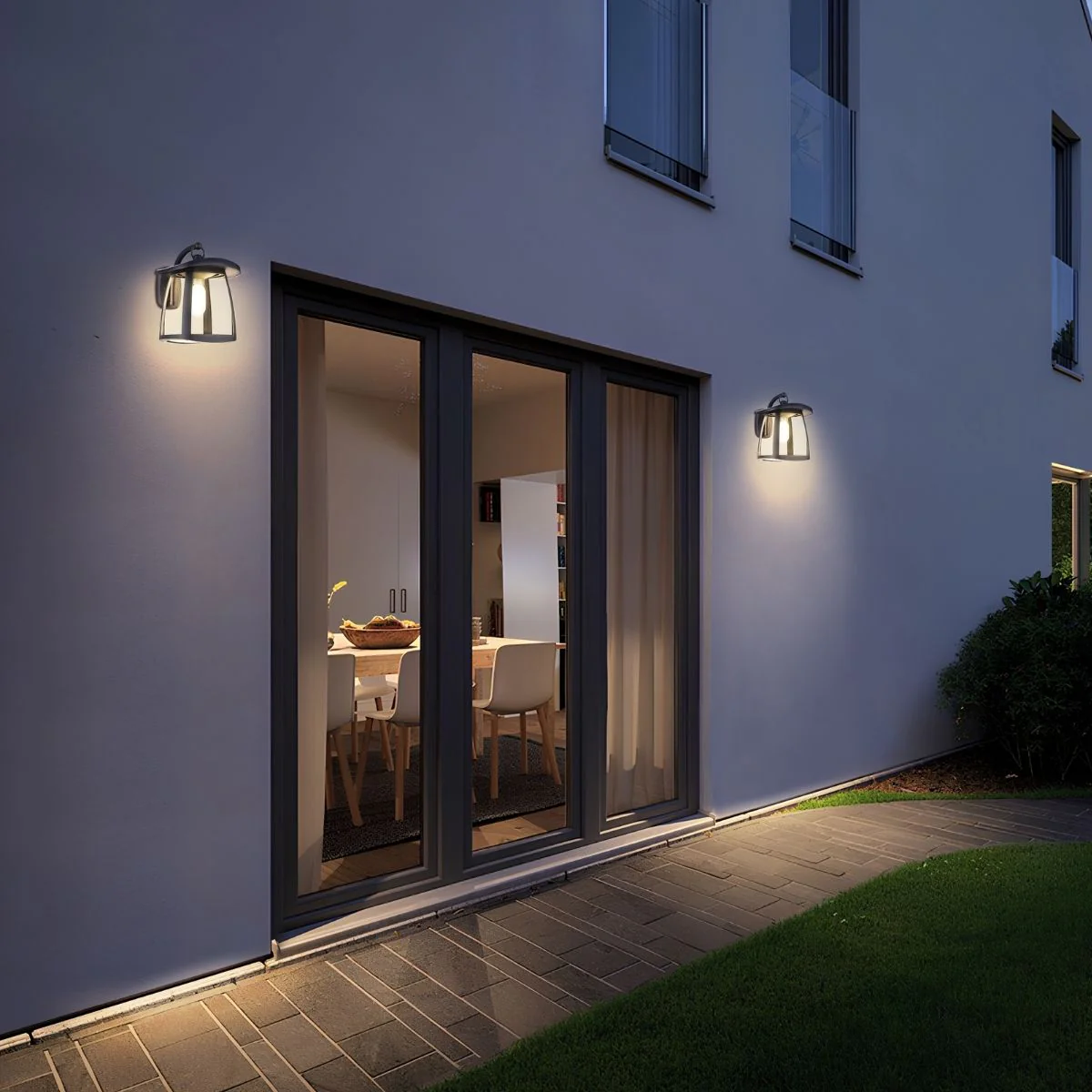 Solar LED Garden Lantern Wall Light - Black Finish - 4000K - LumeGen - Image 8